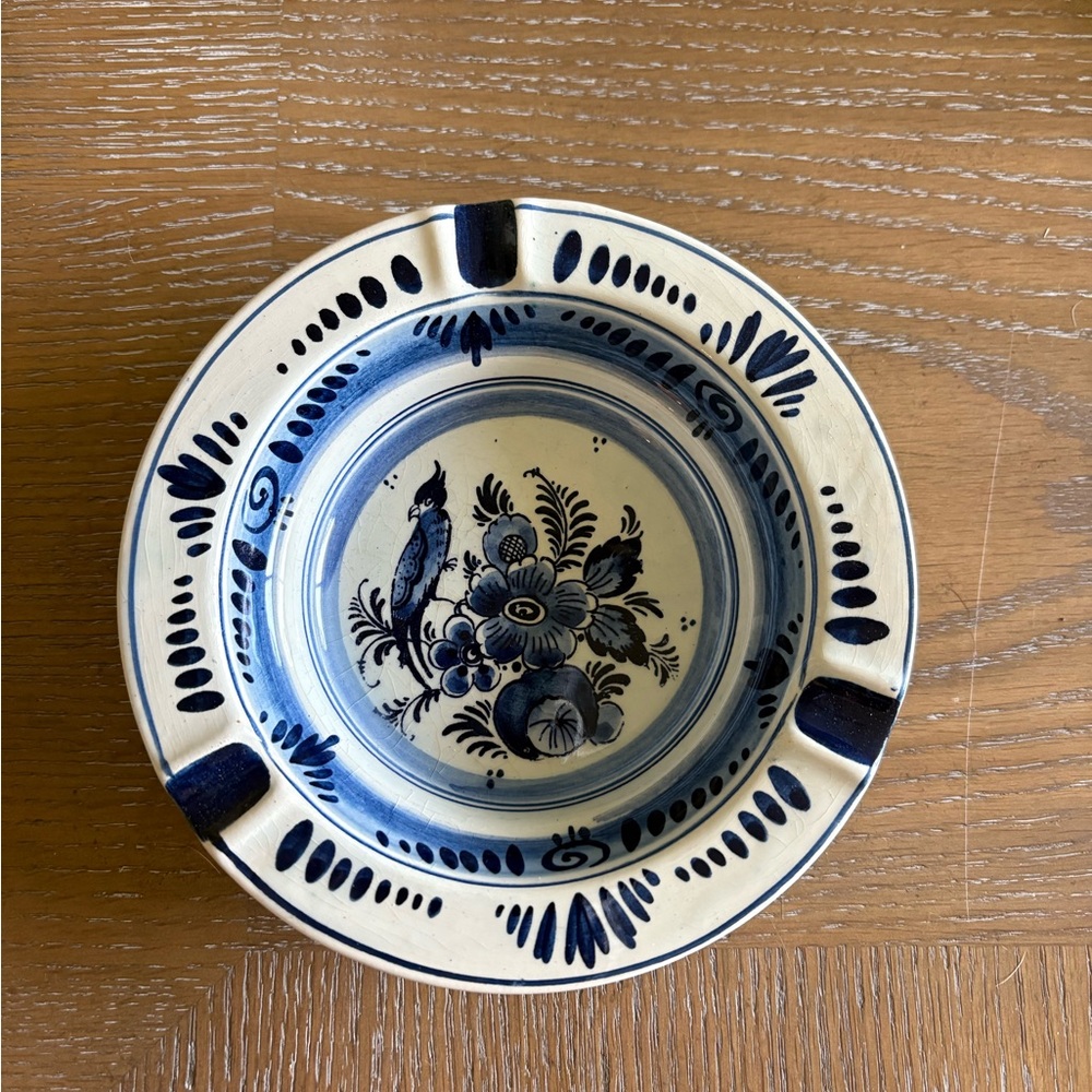 Royal Delft Blue and White Ceramic Ashtray